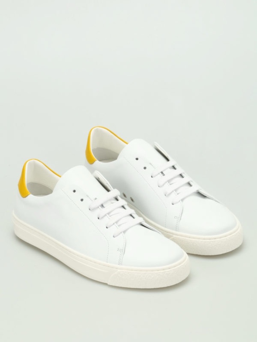 Anya Hindmarch Smiley Wink Leather Sneakers White Yellow Size EUR 35/US 5